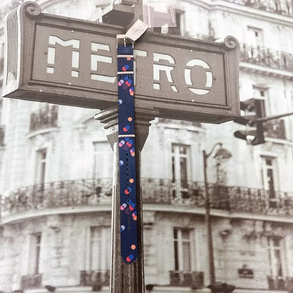 Fossil S181319 Blue‑Patterned Fabric Interchangeable Watch Strap